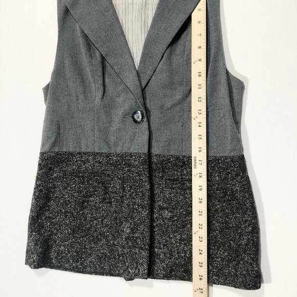 CAbi Womens Sz S #518 Over the Moon Gray Heather Colorblock 1-Button Vest Blazer - Picture 4 of 8